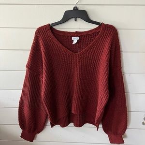 rue 21 knitted sweater in color red